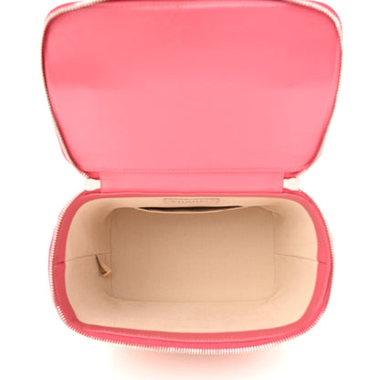 Chanel Glazed Calfskin Raffia Vanity Case Bag Pink 5 of 10