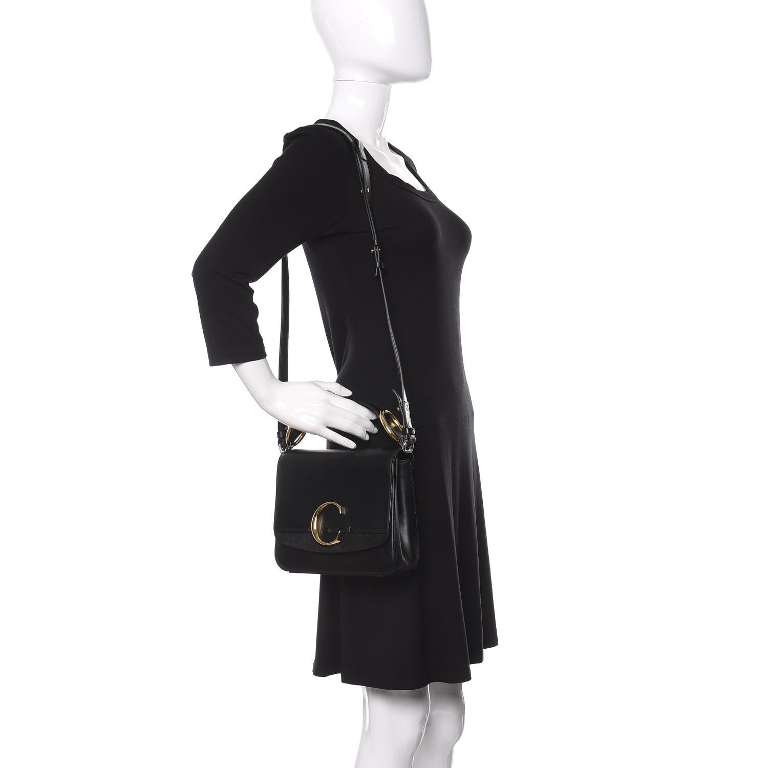 Chloe Calfskin Small C Double Carry Black 2 of 11