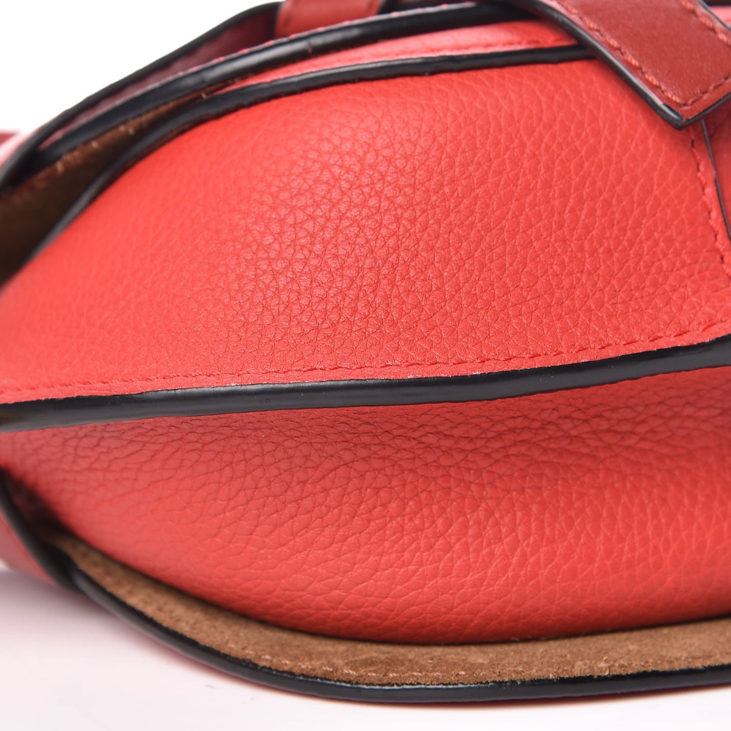 Grained Calfskin Mini Gate Crossbody Bag Scarlet Burnt Red