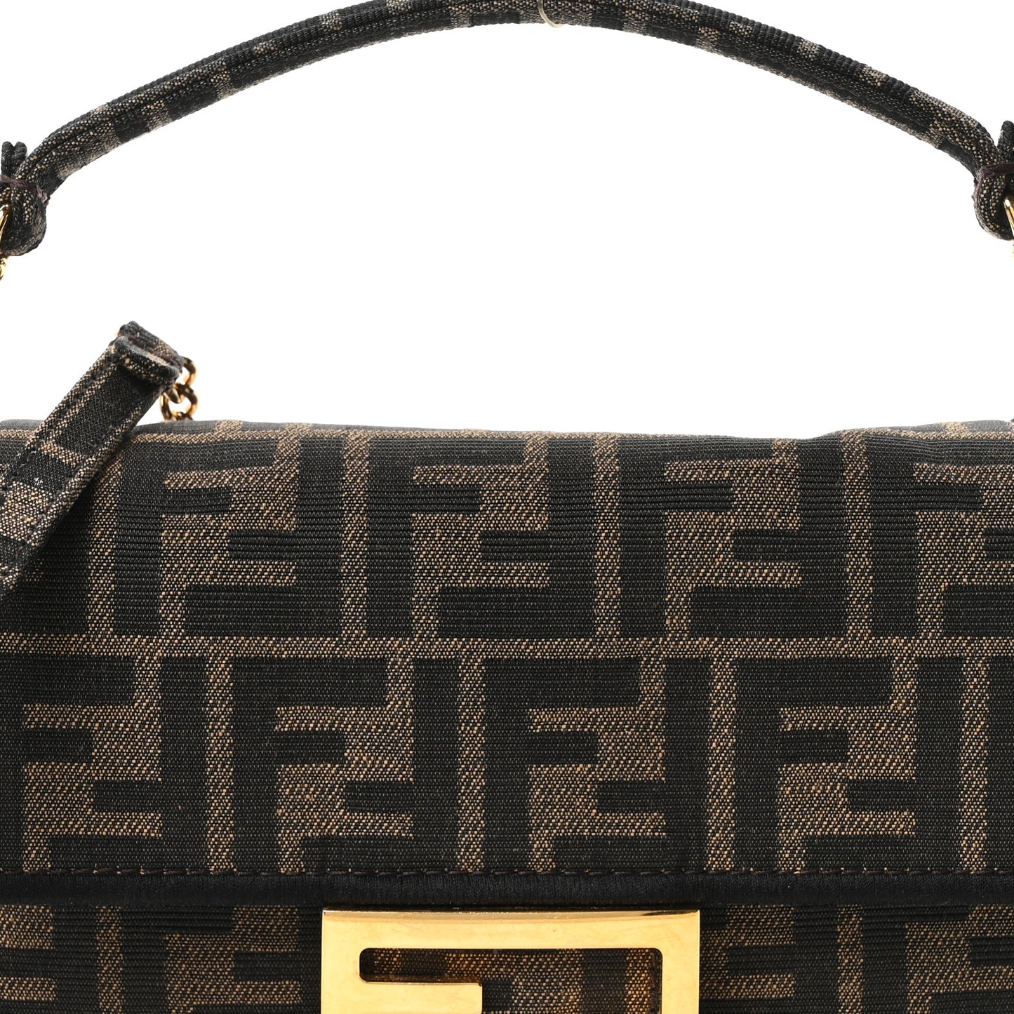 Fabric Jacquard FF 1974 Mini Baguette Tobacco Moro Black