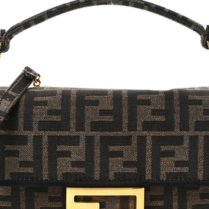 Fendi Fabric Jacquard FF 1974 Mini Baguette Tobacco Moro Black 8 of 10