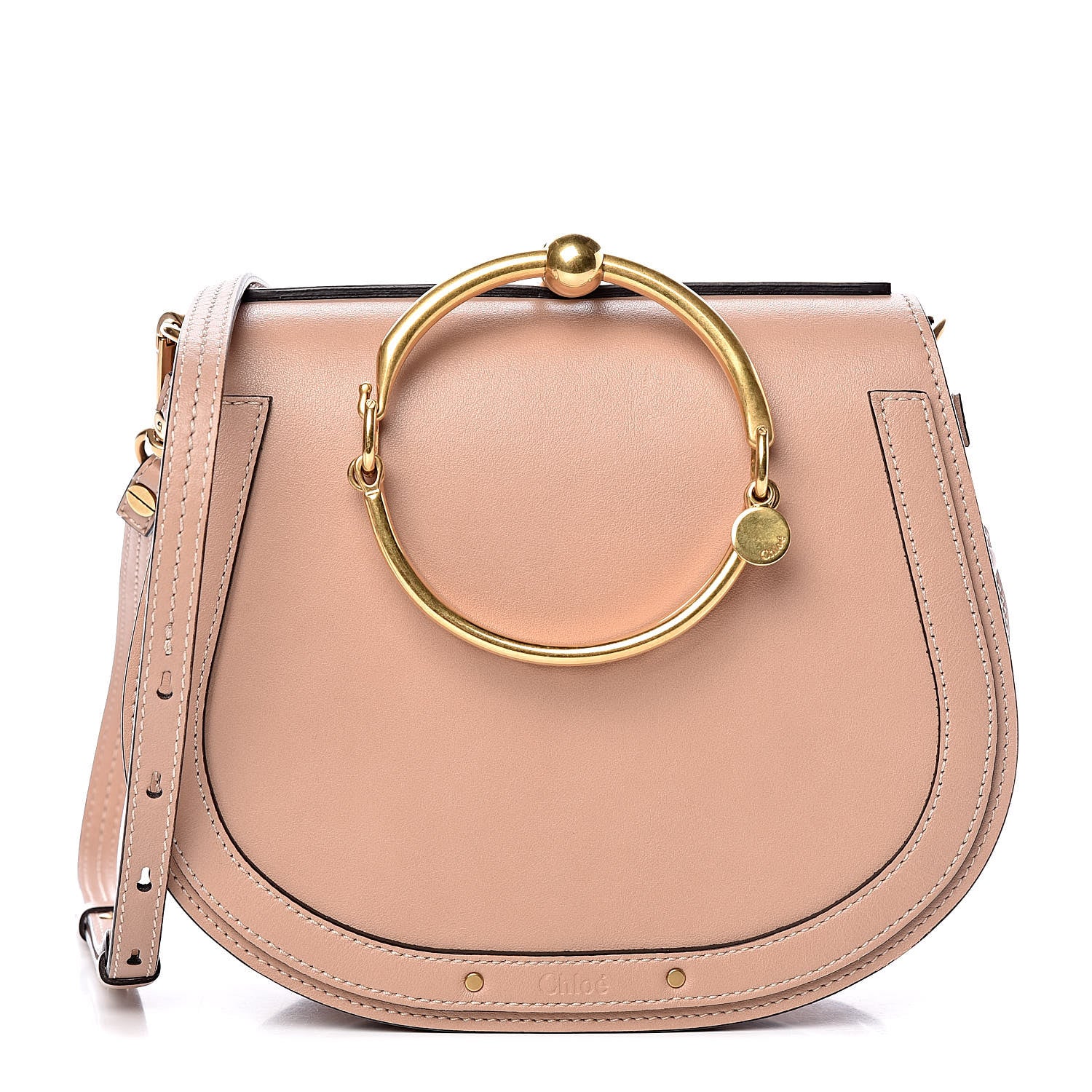 Chloe Calfskin Suede Medium Nile Bracelet Bag Biscotti Beige 1 of 11