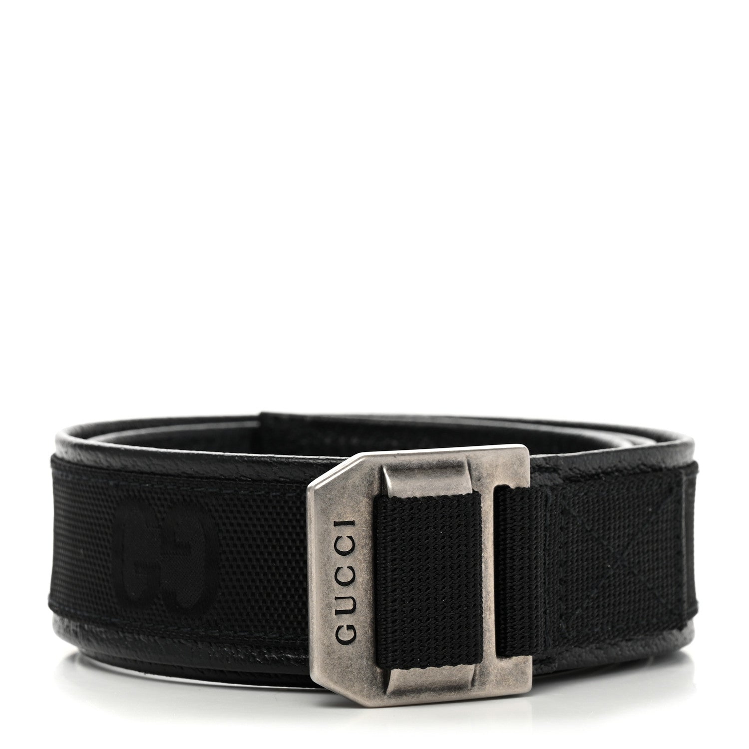 Gucci Econyl Nylon Monogram Off The Grid Belt Logo Buckle Belt 80 32 Black 1 of 6