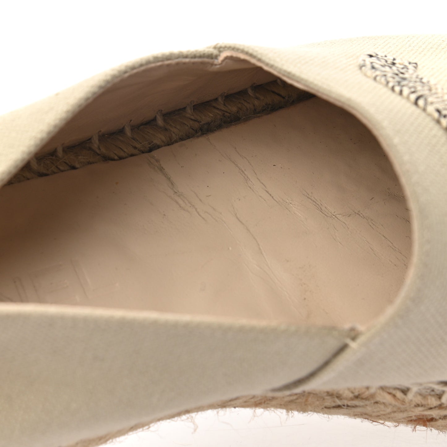 Canvas Grosgrain CC Espadrilles 38 Light Green Black