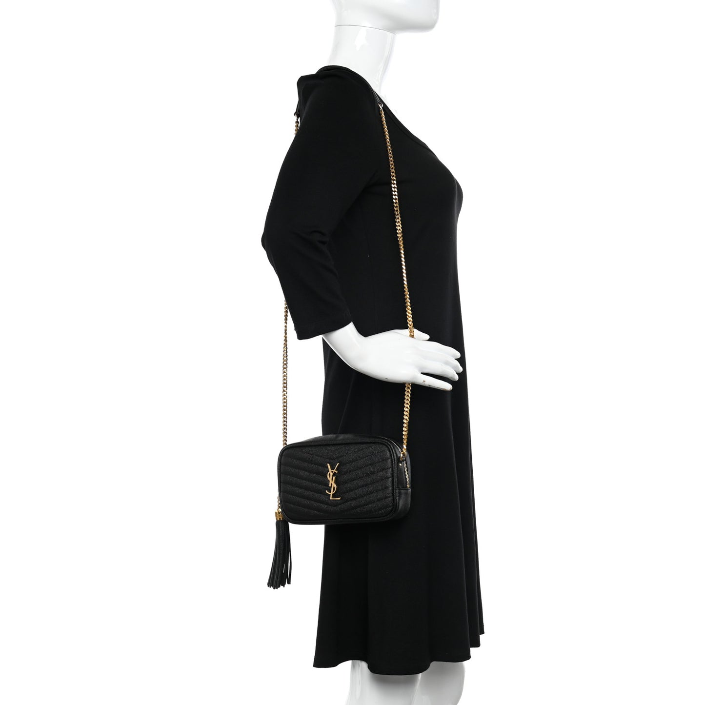 Grain De Poudre Matelasse Monogram Mini Lou Camera Bag Black