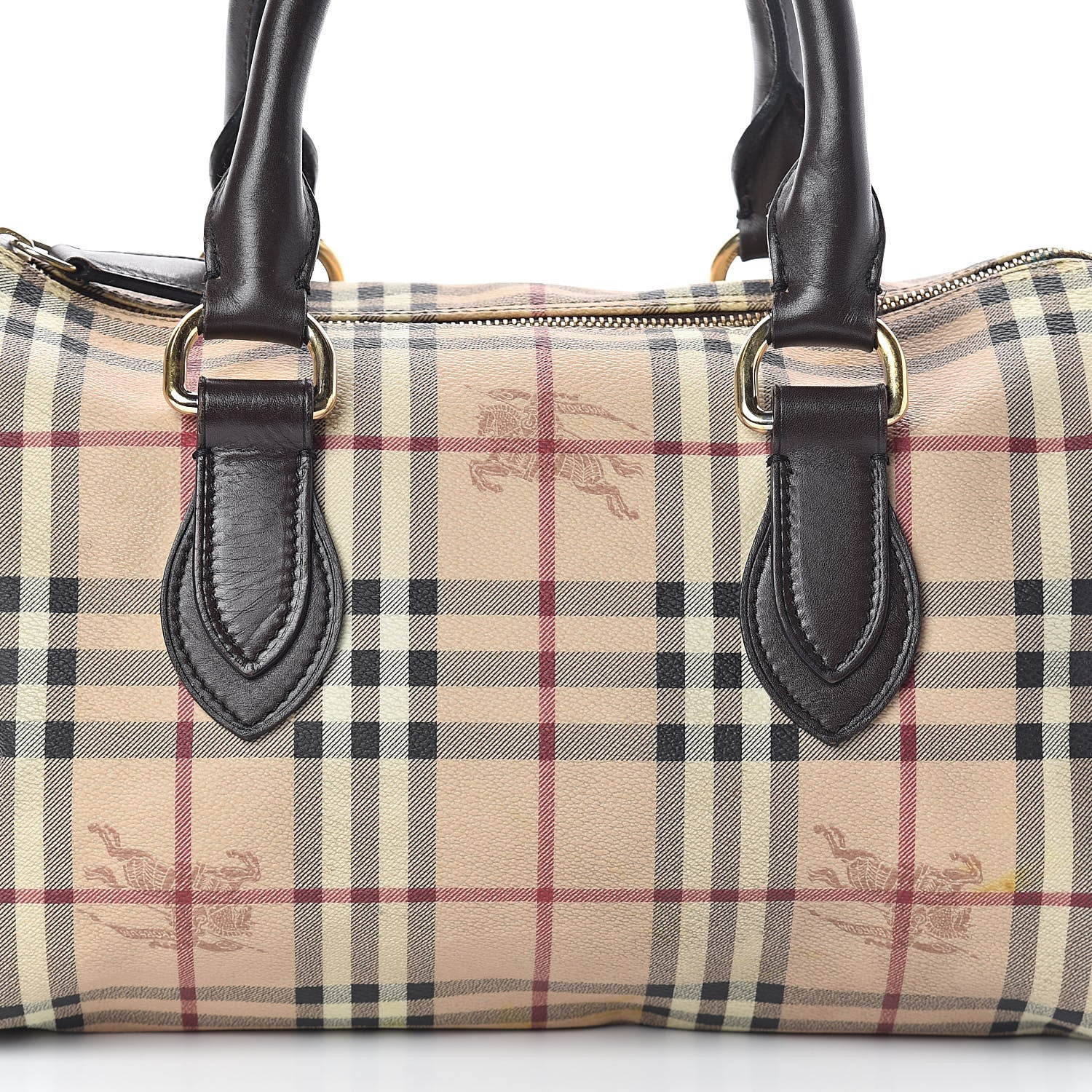 Burberry Haymarket Check Small Chester Bowling Bag Chocolate 8 of 18