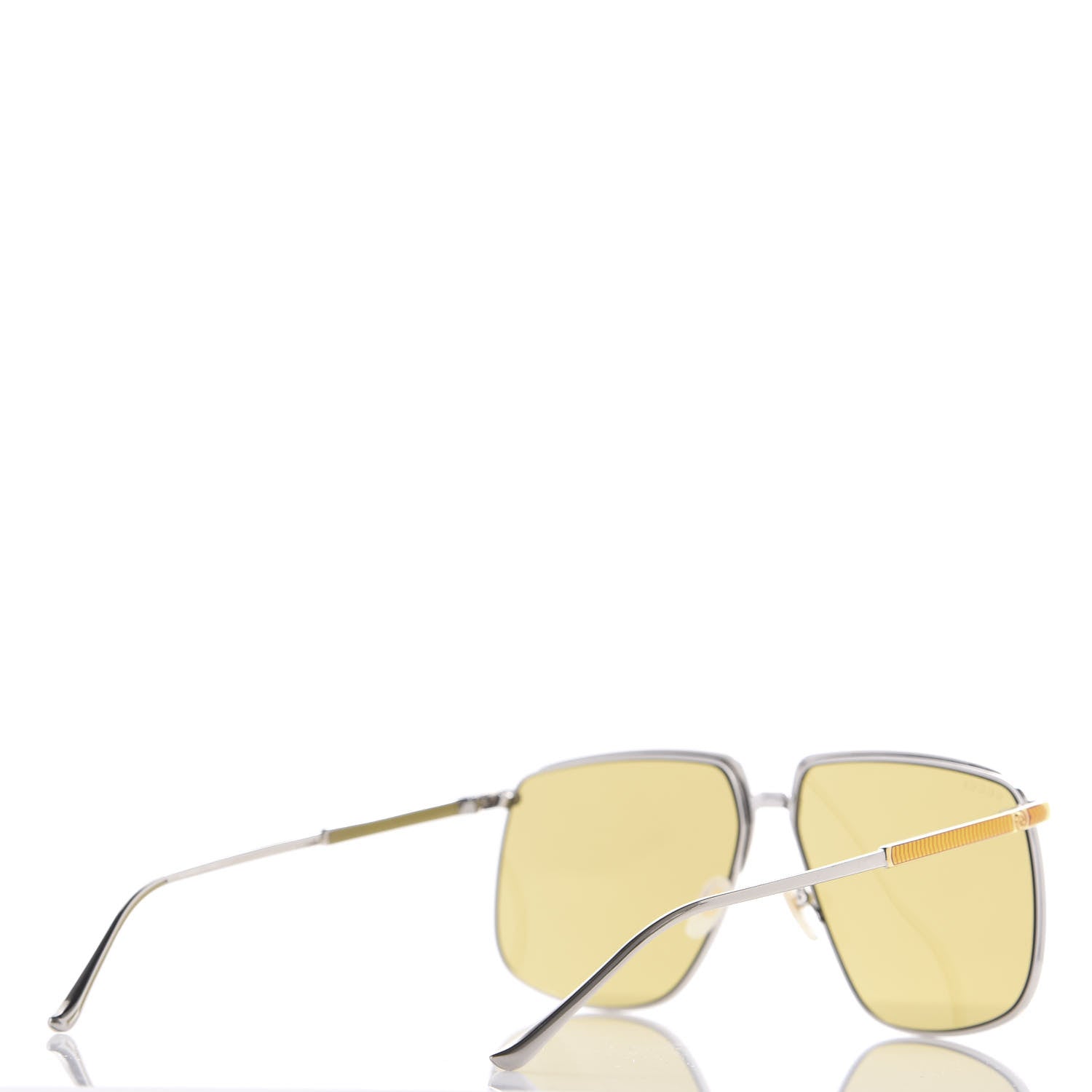 Gucci Metal Aviator Sunglasses GG0365S Silver Yellow 4 of 8