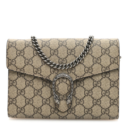 Gucci GG Supreme Monogram Mini Dionysus Chain Wallet Beige Taupe 1 of 9