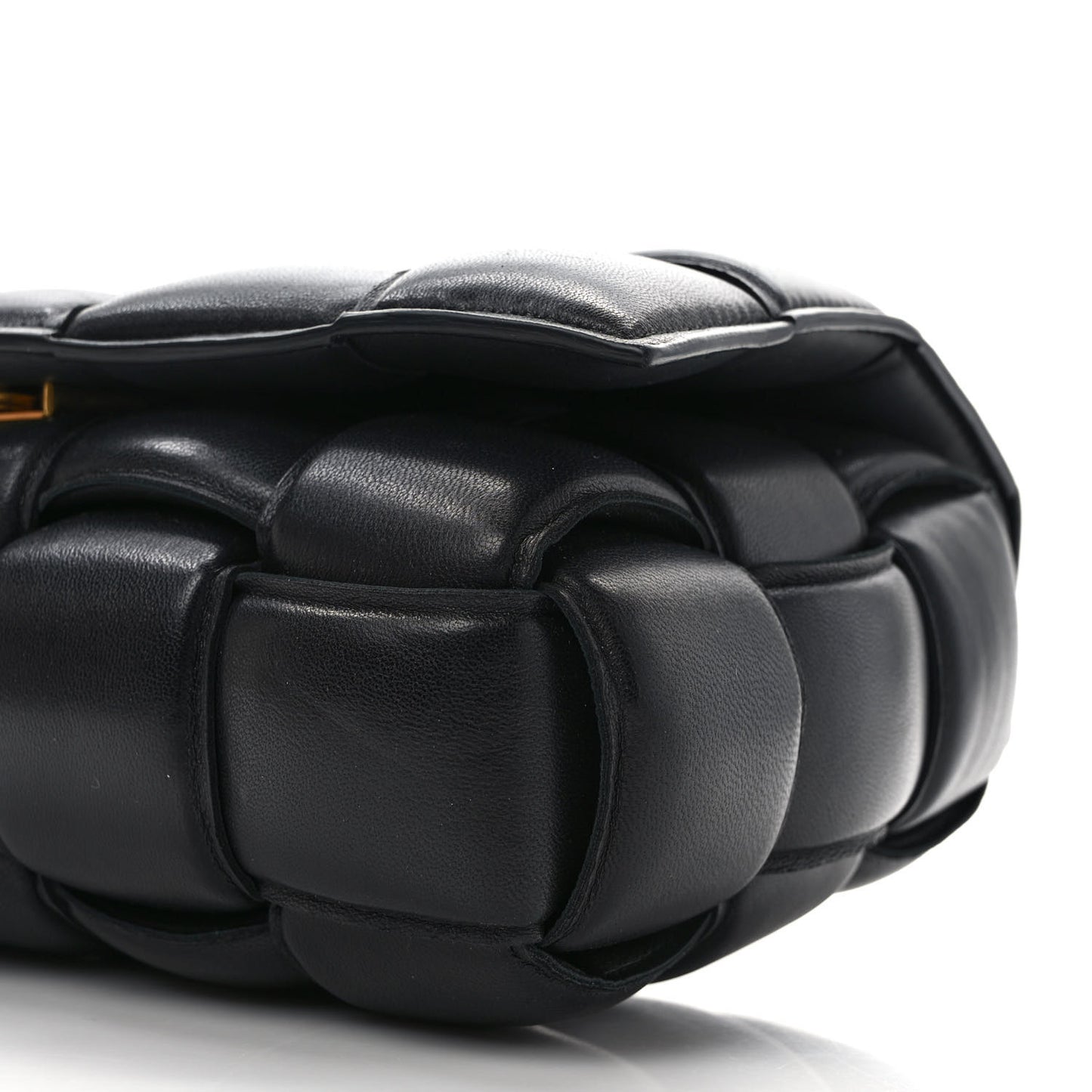 Nappa Maxi Intreccio Padded Cassette Crossbody Bag Black