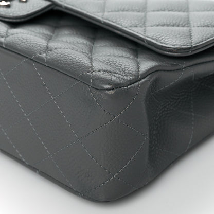 Chanel Caviar Quilted Medium Double Flap Grey 10 of 10