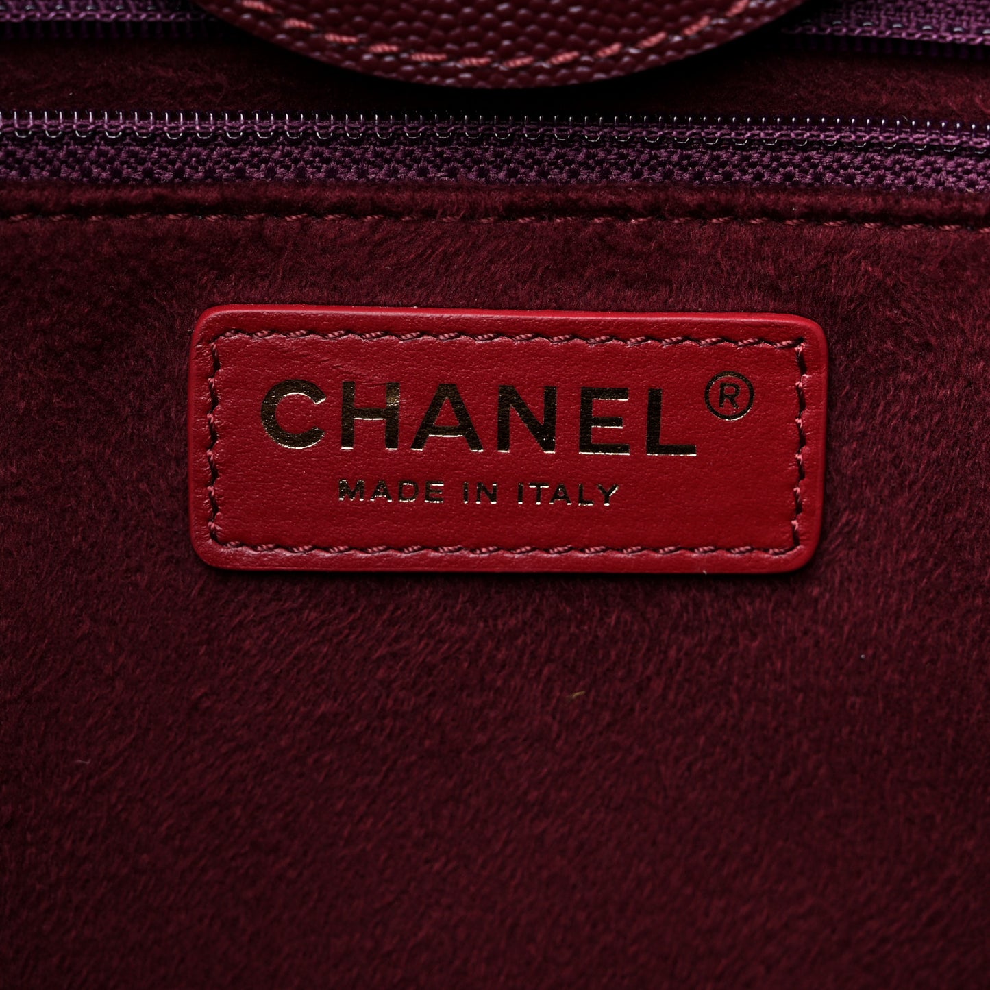 Caviar Small Studded Deauville Tote Burgundy
