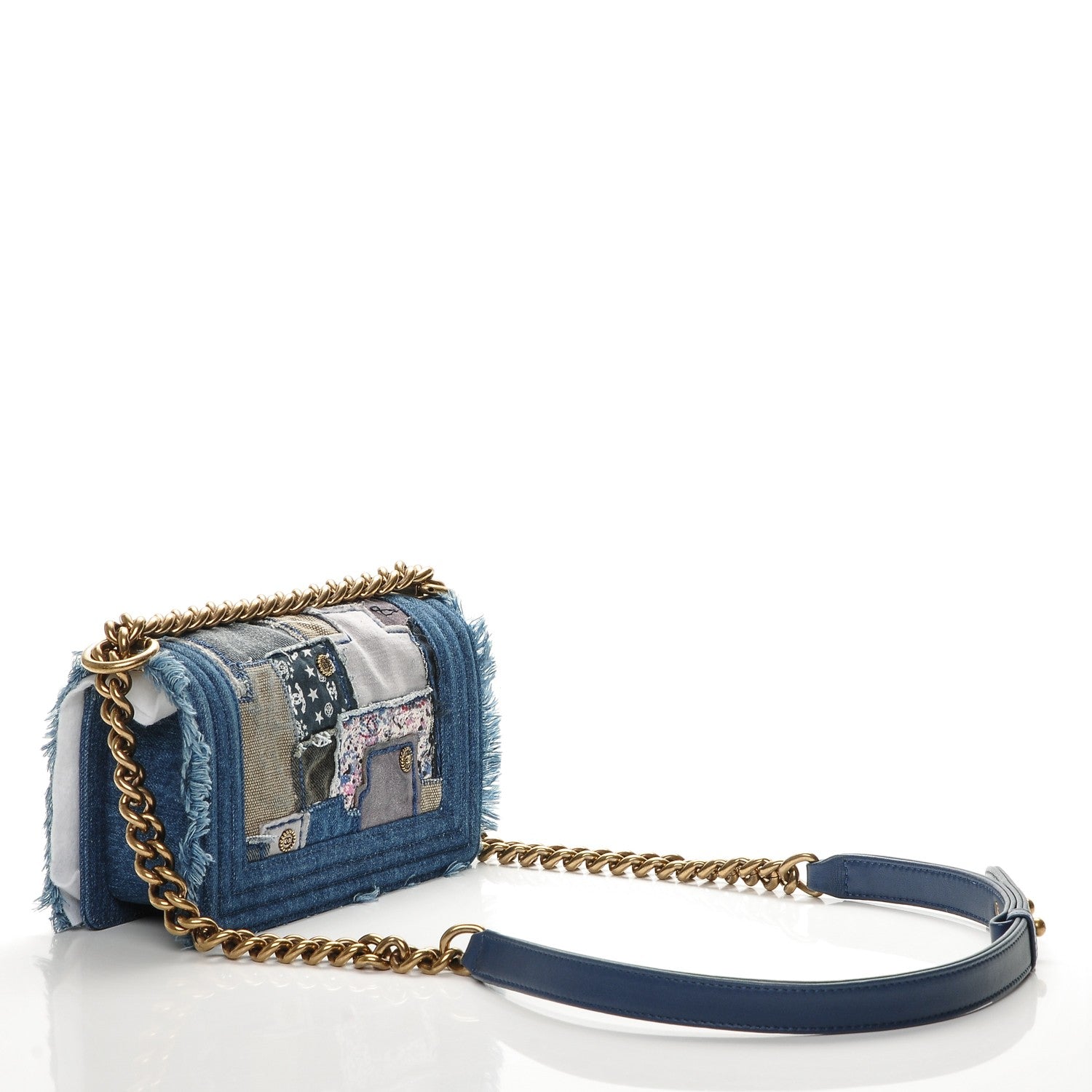 Chanel Denim Patchwork Small Boy Flap Blue 3 of 7