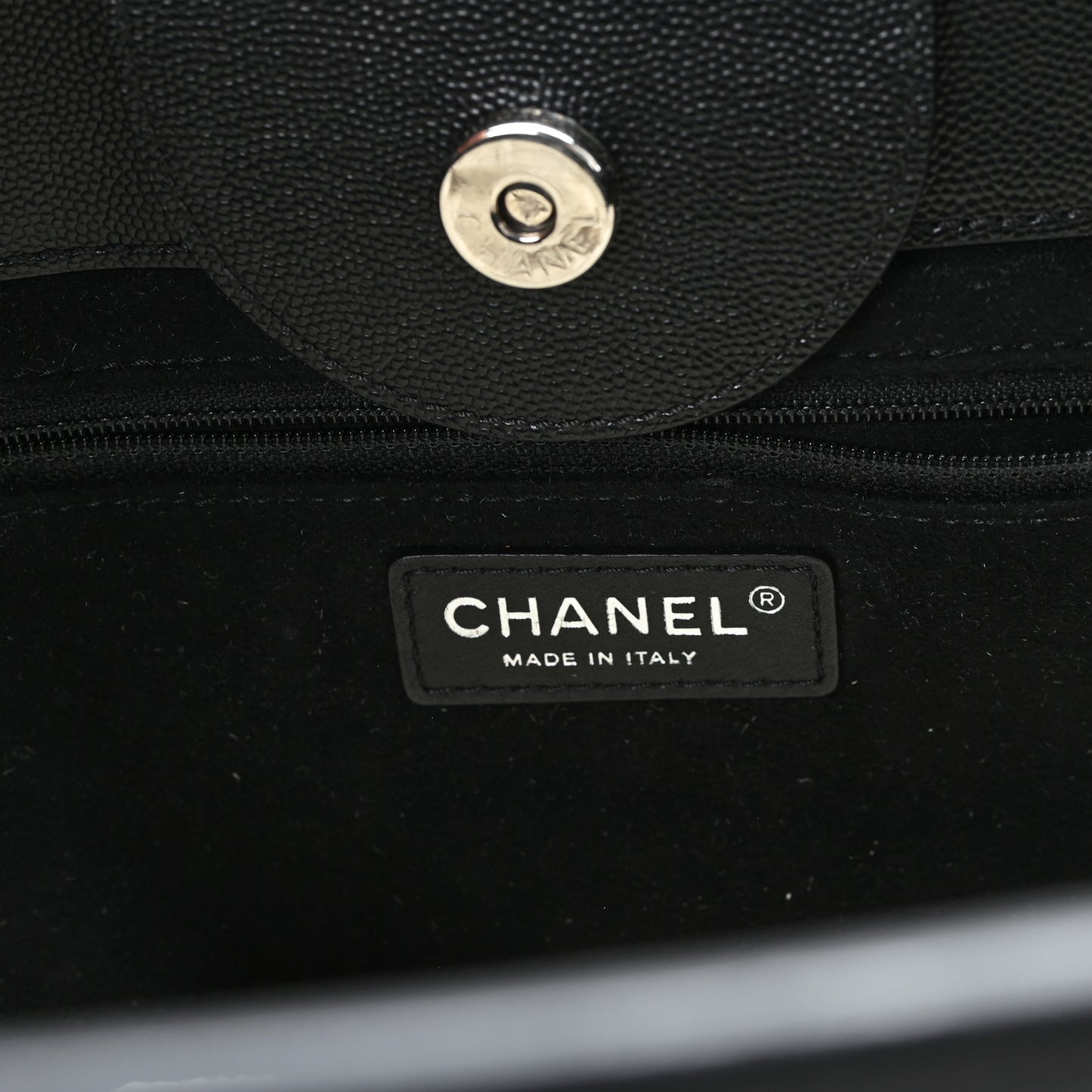 Caviar Medium Studded Deauville Tote Black