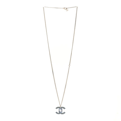 Chanel Crystal Baguette CC Necklace Blue 3 of 6