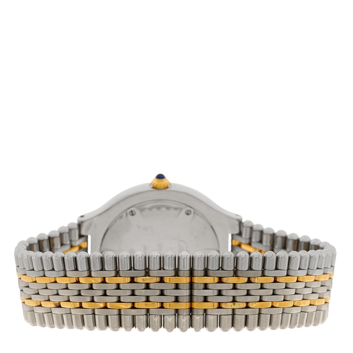 Cartier Stainless Steel 18K Yellow Gold 34mm Must De 21 Bullet Link Quartz Watch 3 of 4