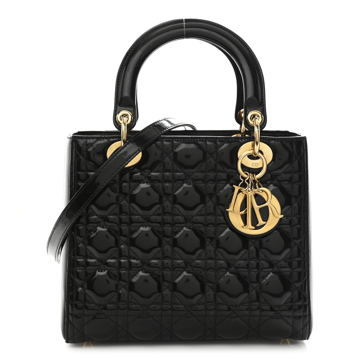 Christian Dior Patent Cannage Medium Lady Dior Black 1 of 14