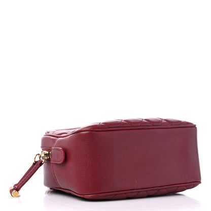 Chanel Calfskin Quilted CC Small Vanity Case Dark Red 4 of 10