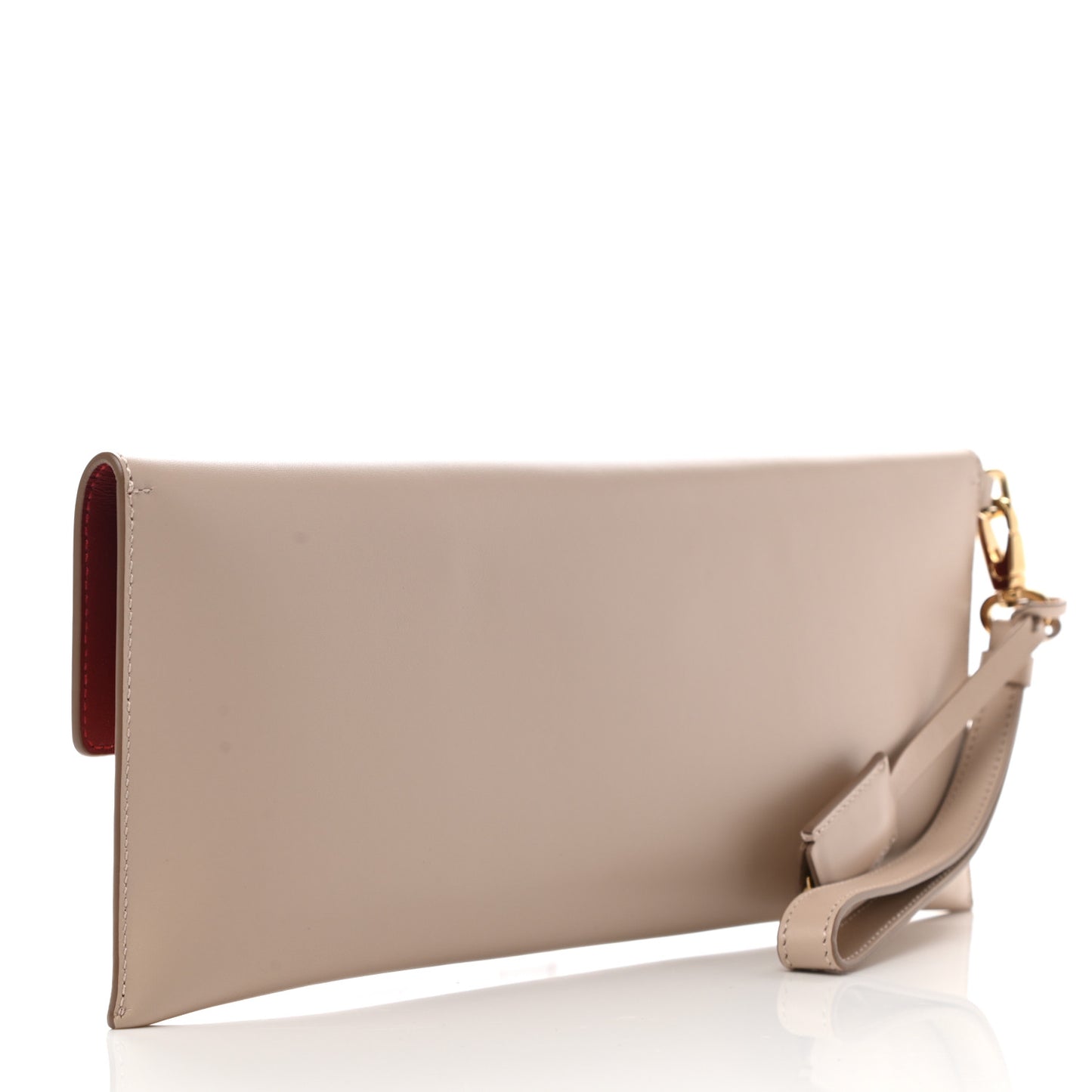 Nuage Calfskin Afef Lock Story Gancini Clutch Beige