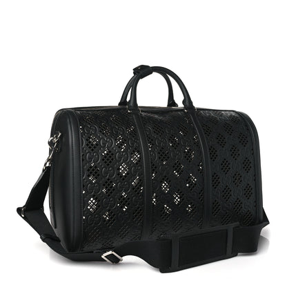 Gucci Perforated GG Embossed Duffle Bag Black 3 of 9
