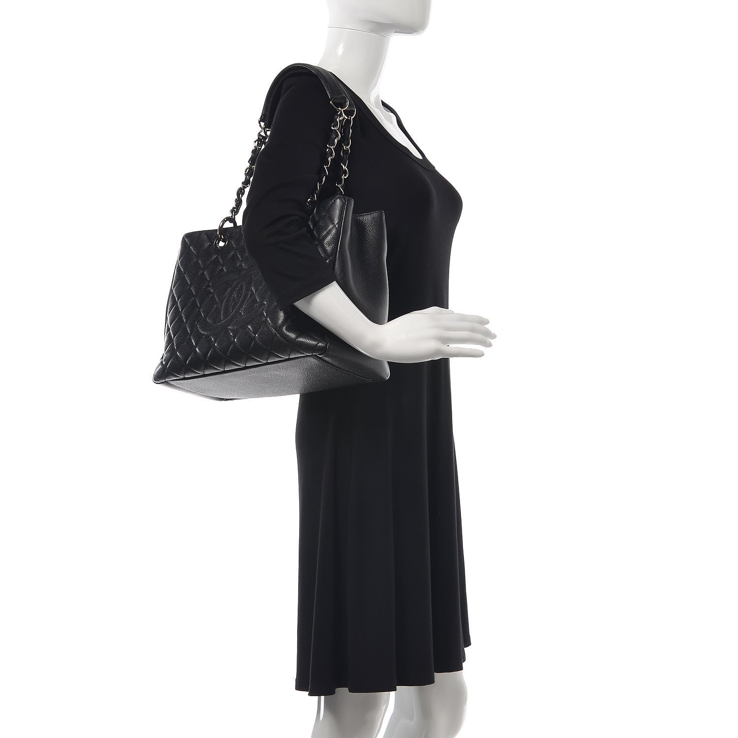 Chanel Caviar Quilted Grand Shopping Tote GST Black 2 of 9