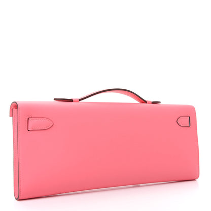 Hermes Swift Kelly Cut Clutch Pochette Rose Azalee 3 of 6