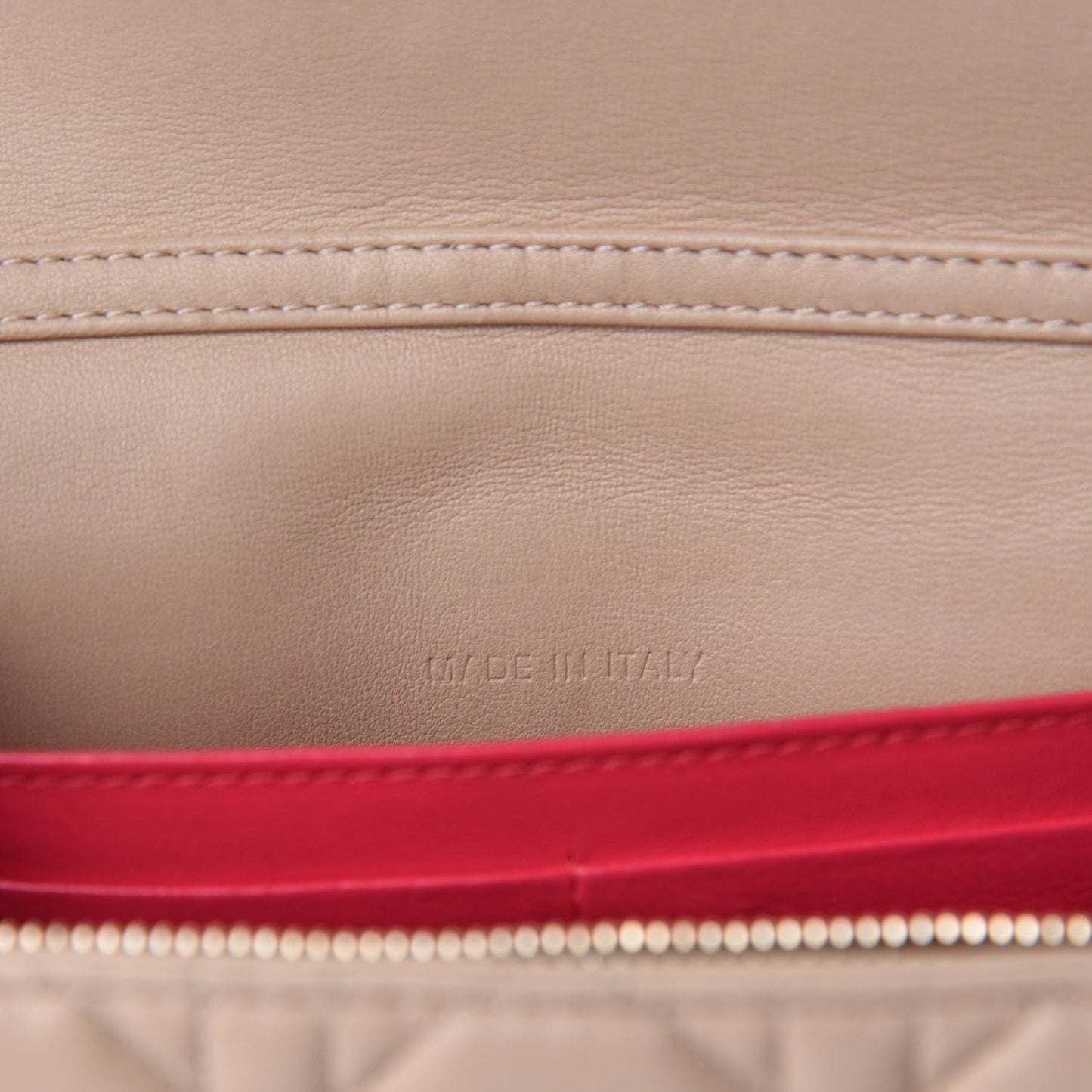 Lambskin Cannage Miss Dior Promenade Pouch Beige