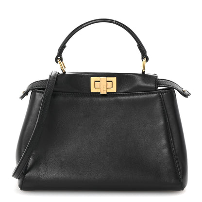 Fendi Nappa Mini Peekaboo Iconic Satchel Black 1 of 10