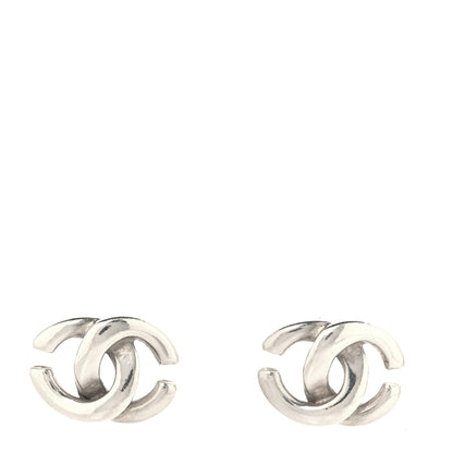 Chanel Twisted CC Small Earrings Silver 1 of 4