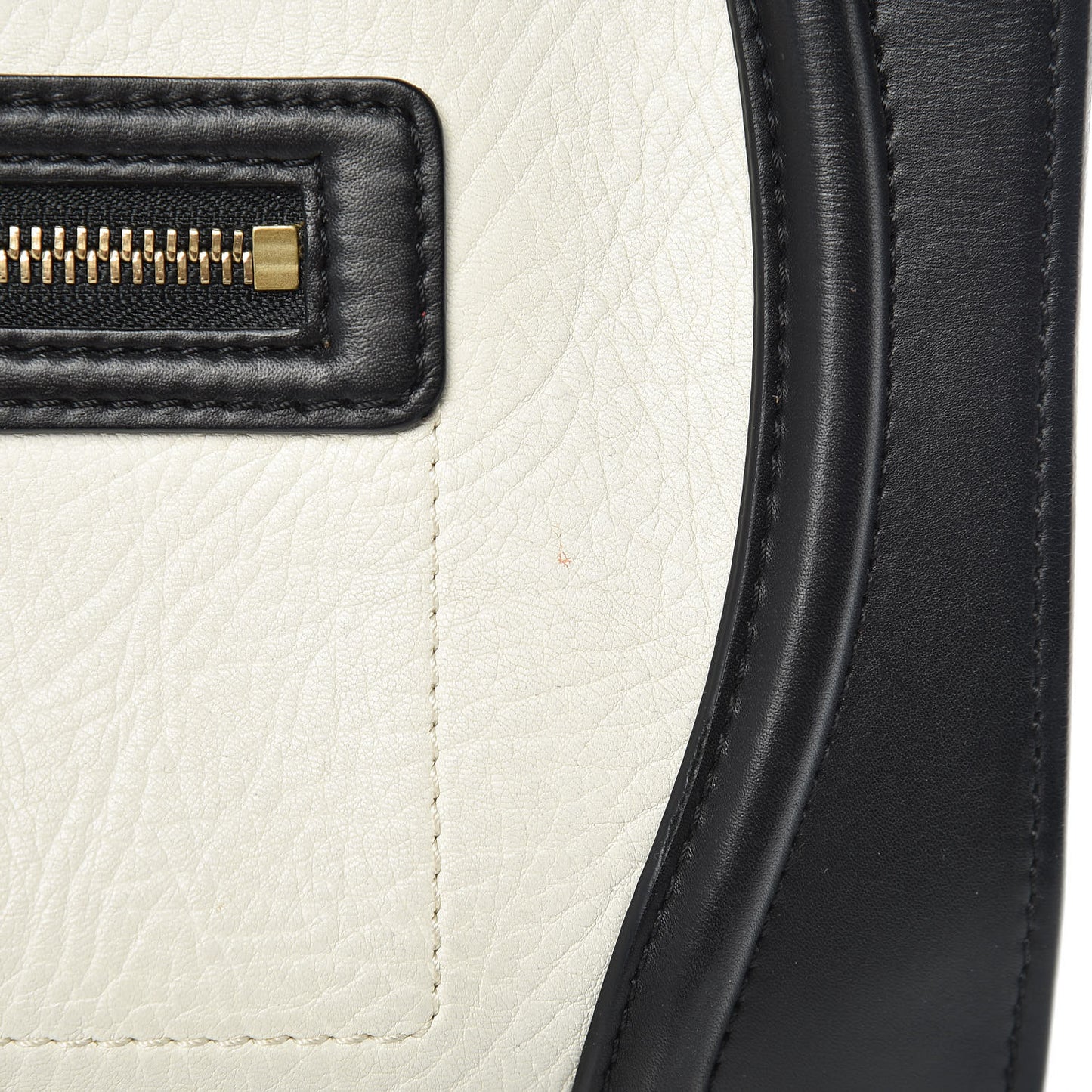 Smooth Calfskin Shrunken Lambskin Mini Bi-Color Luggage Black White