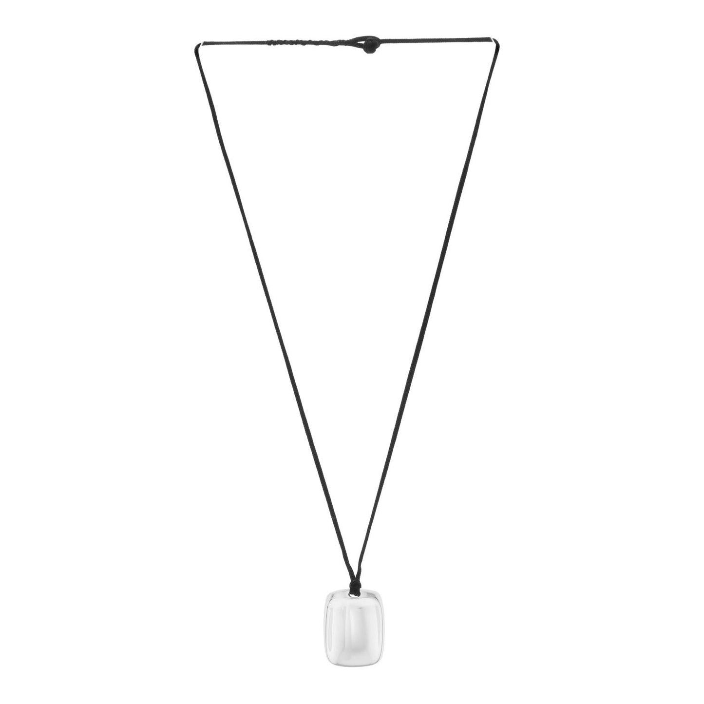 Sterling Silver Elsa Peretti Square Pendant Silk Cord Necklace