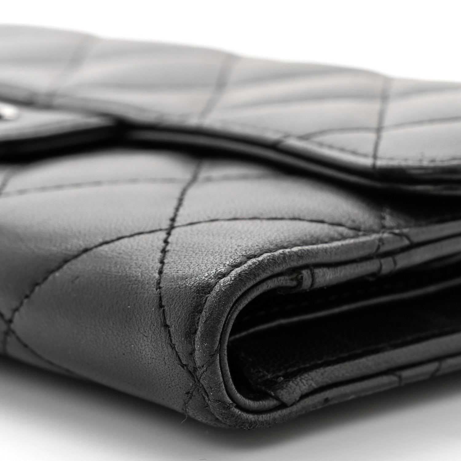 Chanel Lambskin Quilted Large Flap Wallet Black 12 of 16