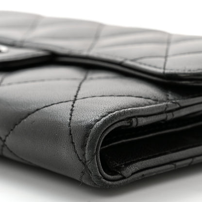 Chanel Lambskin Quilted Large Flap Wallet Black 12 of 16
