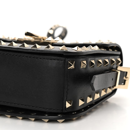 Valentino Garavani Vitello Small Rockstud Flap Saddle Bag Black 11 of 11