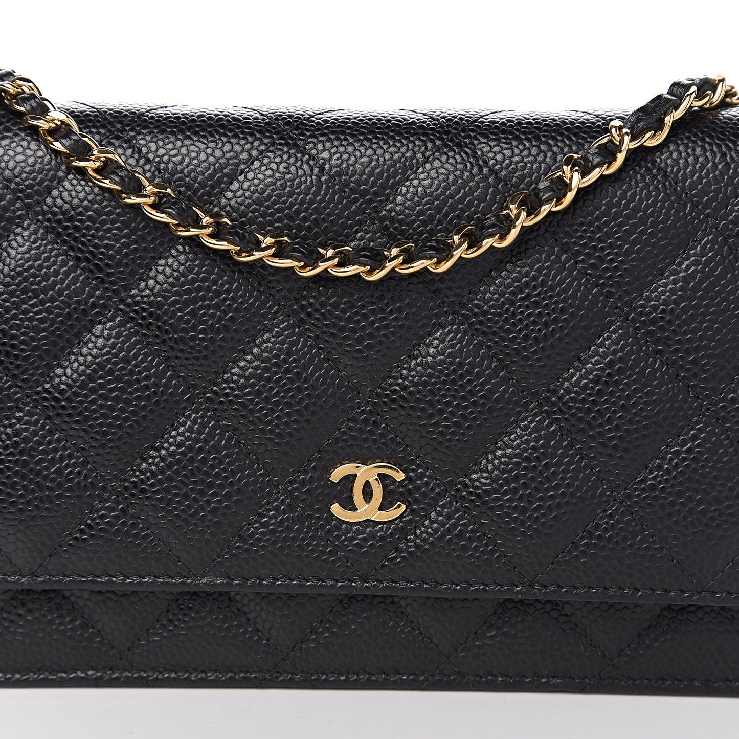 Caviar Quilted Wallet On Chain WOC Black