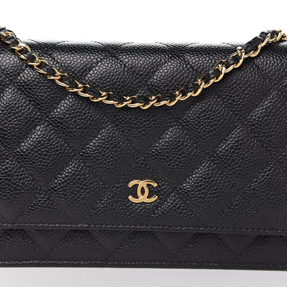 Chanel Caviar Quilted Wallet On Chain WOC Black 10 of 11