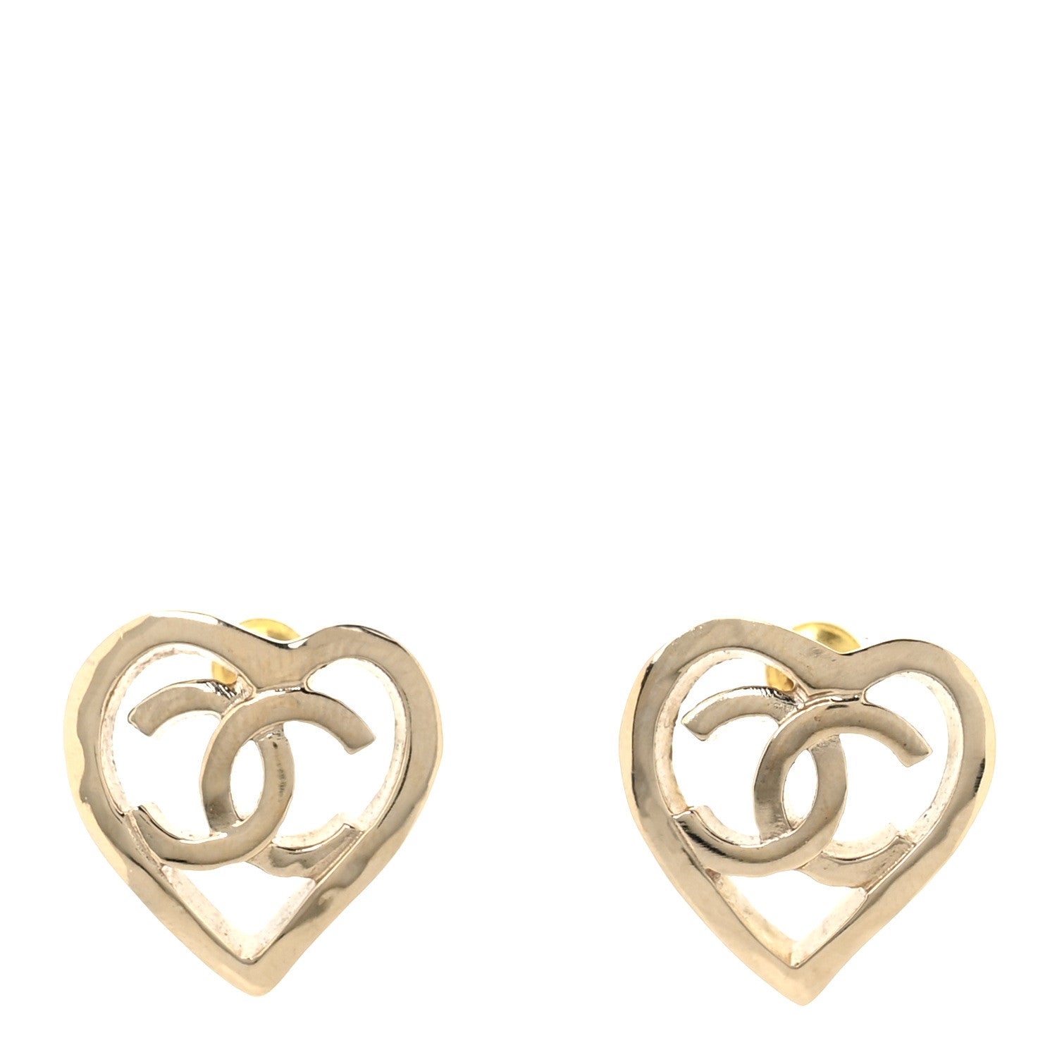 Chanel Metal CC Heart Coco In Love Earrings Gold 1 of 7