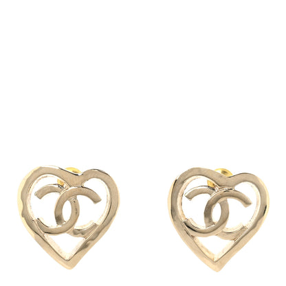 Chanel Metal CC Heart Coco In Love Earrings Gold 1 of 7
