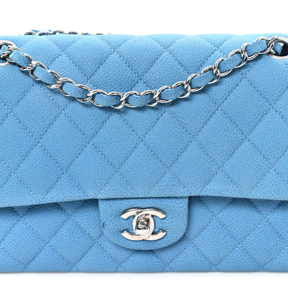 Chanel Iridescent Caviar Quilted Medium Double Flap Blue 8 of 10