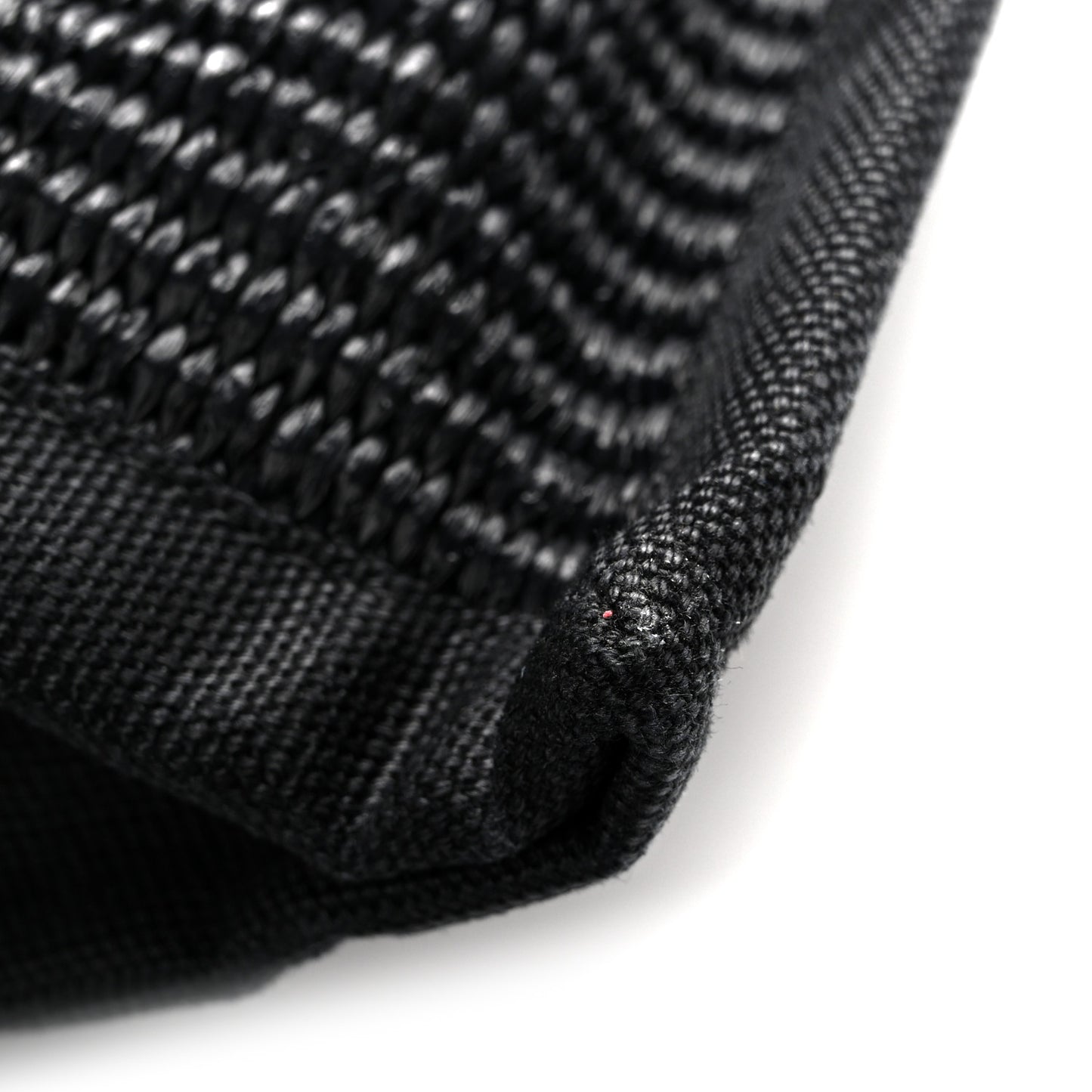 Raffia Linen Calfskin Small Rive Gauche Tote Black