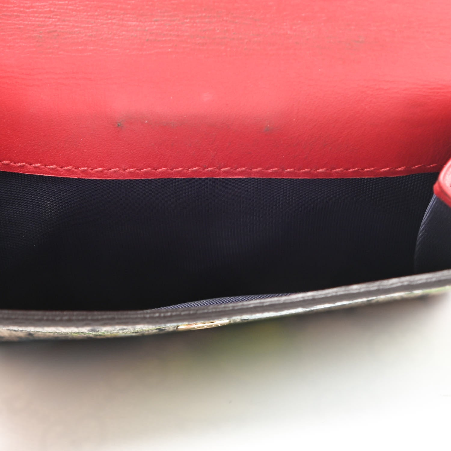 Gucci GG Supreme Monogram Blooms French Flap Wallet Beige Blue Navy Hibiscus Red 6 of 8