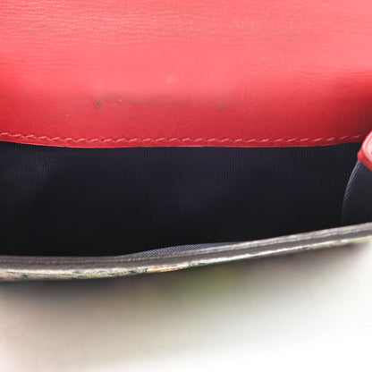 Gucci GG Supreme Monogram Blooms French Flap Wallet Beige Blue Navy Hibiscus Red 6 of 8