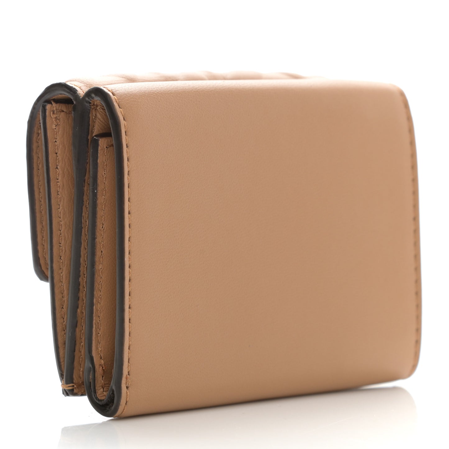 Nappa Matisse FF Diagonal Embossed Micro Tri-Fold Wallet Miele Scuro