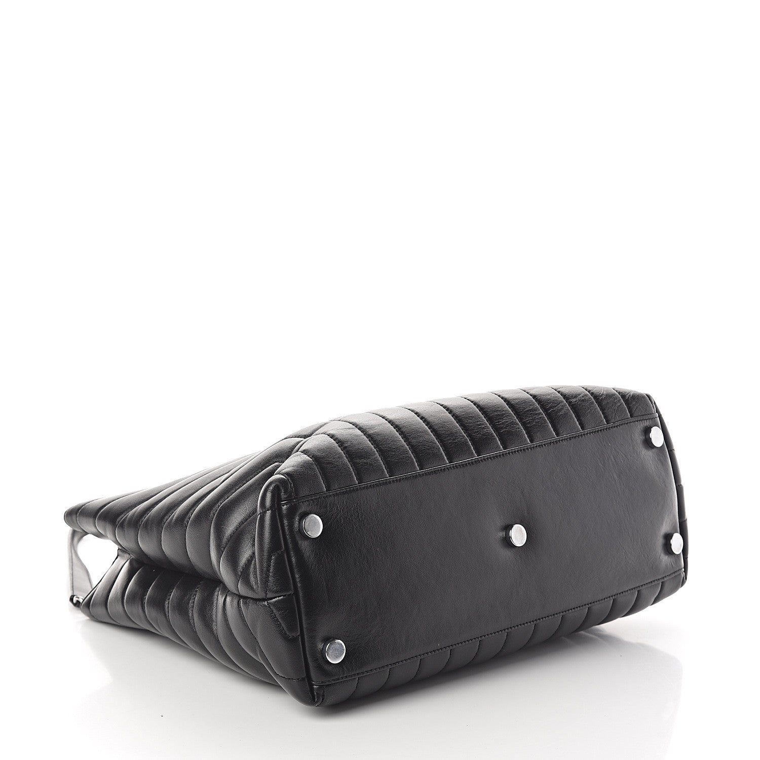 Saint Laurent Calfskin Y Quilted Monogram Large Loulou Shopper Black 3 of 8