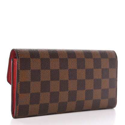 Louis Vuitton Damier Ebene Emilie Wallet Red 3 of 7