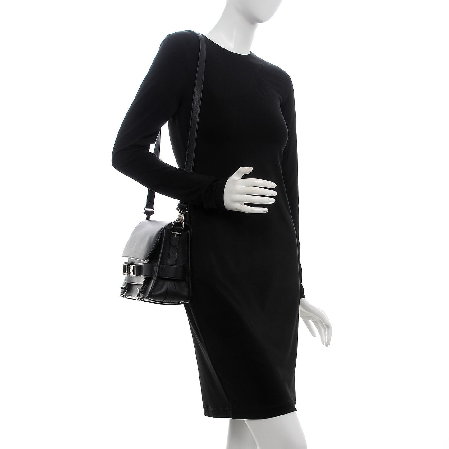 Calfskin PS11 Classic Shoulder Bag Black