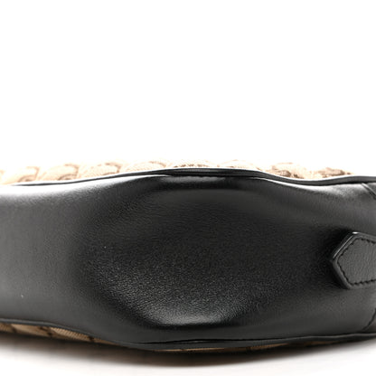 Gucci Monogram Matelasse Diagonal Small GG Marmont Chain Shoulder Bag Beige Black 10 of 13
