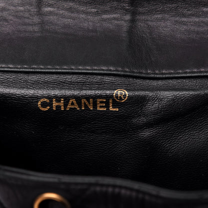 Chanel Lambskin Quilted Drawstring Backpack Black 6 of 13