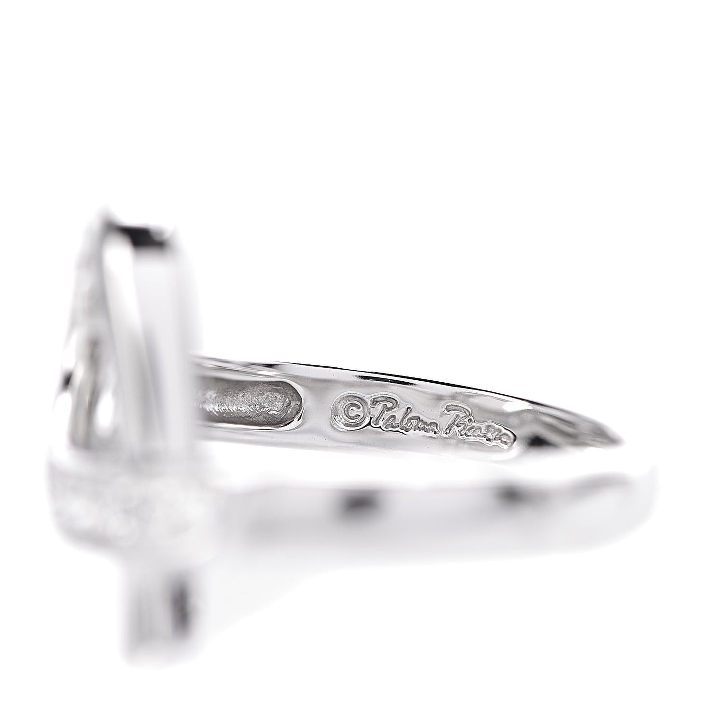 18K White Gold Diamond Paloma Picasso Loving Heart Ring 47 4