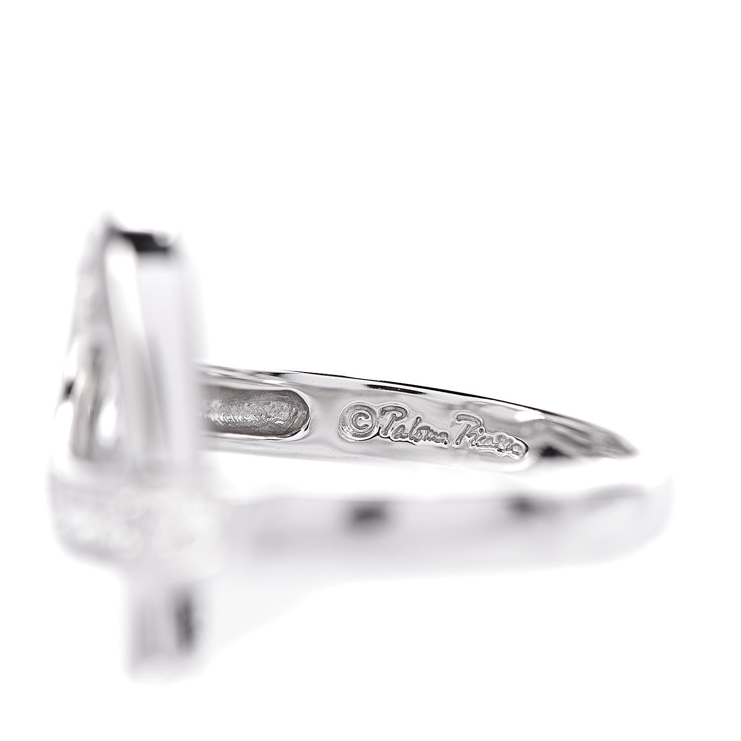 Tiffany 18K White Gold Diamond Paloma Picasso Loving Heart Ring 47 4 5 of 6