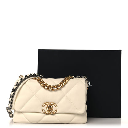 Chanel Lambskin Quilted Medium Chanel 19 Flap White 11 of 11